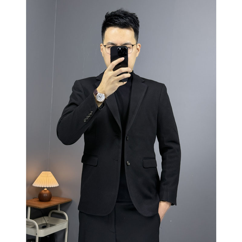 毛呢西服外套男士秋冬加厚呢子小西装韩版修身痞帅休闲保暖单西潮