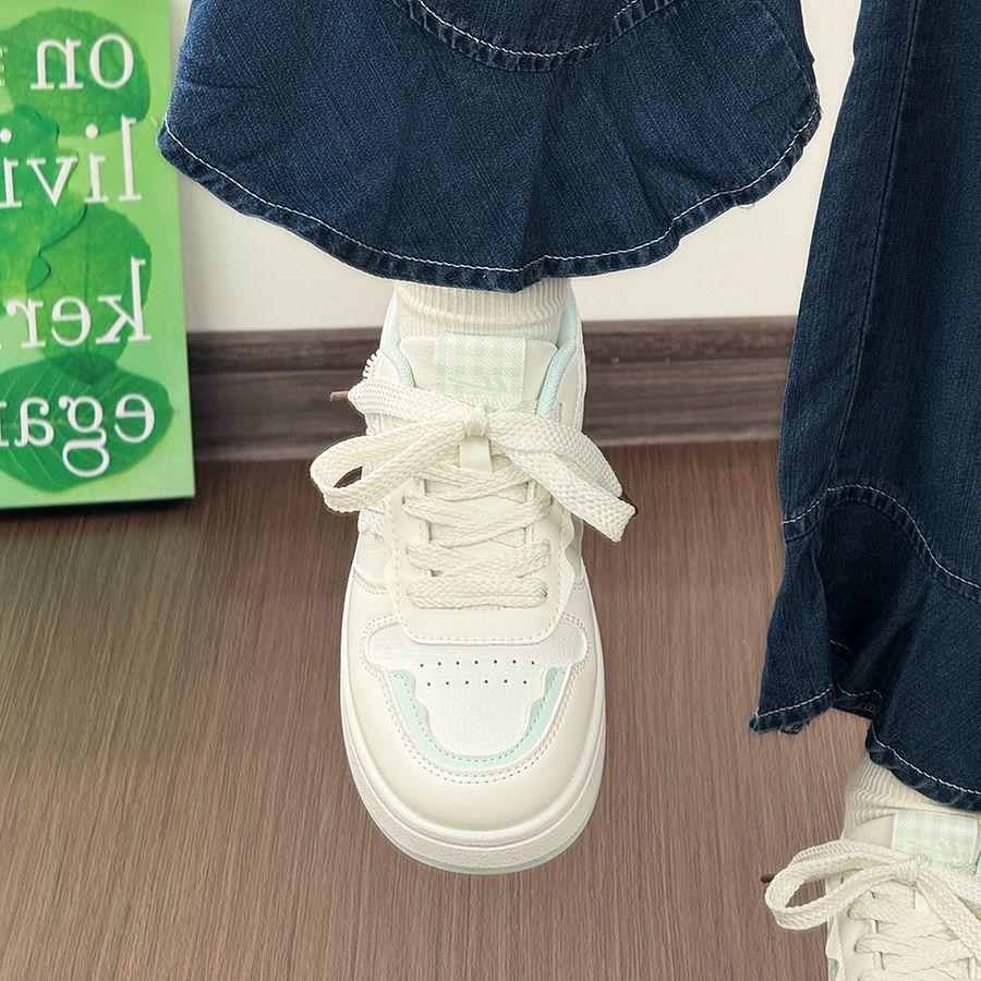 回力薄荷绿厚底休闲鞋女款2025新款白色休闲鞋巨好看不累脚的鞋子