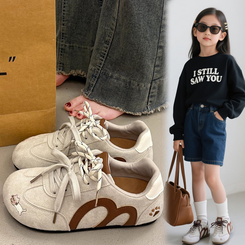 女童加绒运动鞋2025新款秋季儿童德训鞋阿甘鞋轻便休闲秋冬中大童