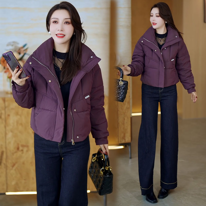 立领显瘦小个子短款棉服女2025冬季新款时髦洋气加厚保暖棉袄