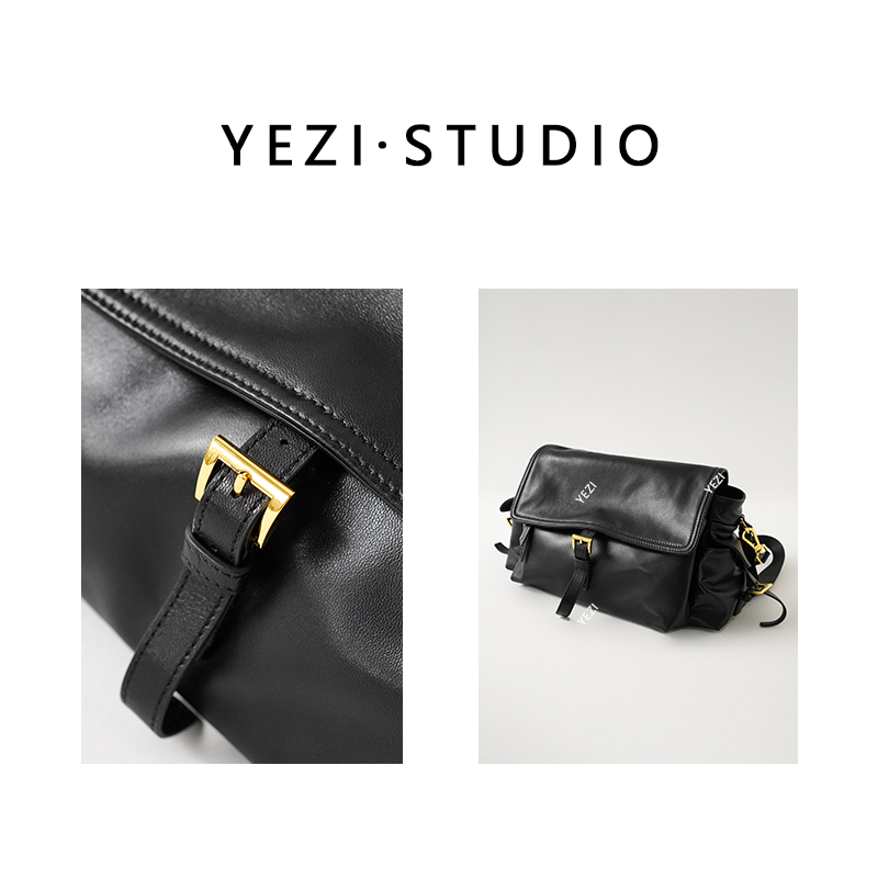 【功能美学】進口羊皮翻盖大容量邮差包手提单肩包25446007