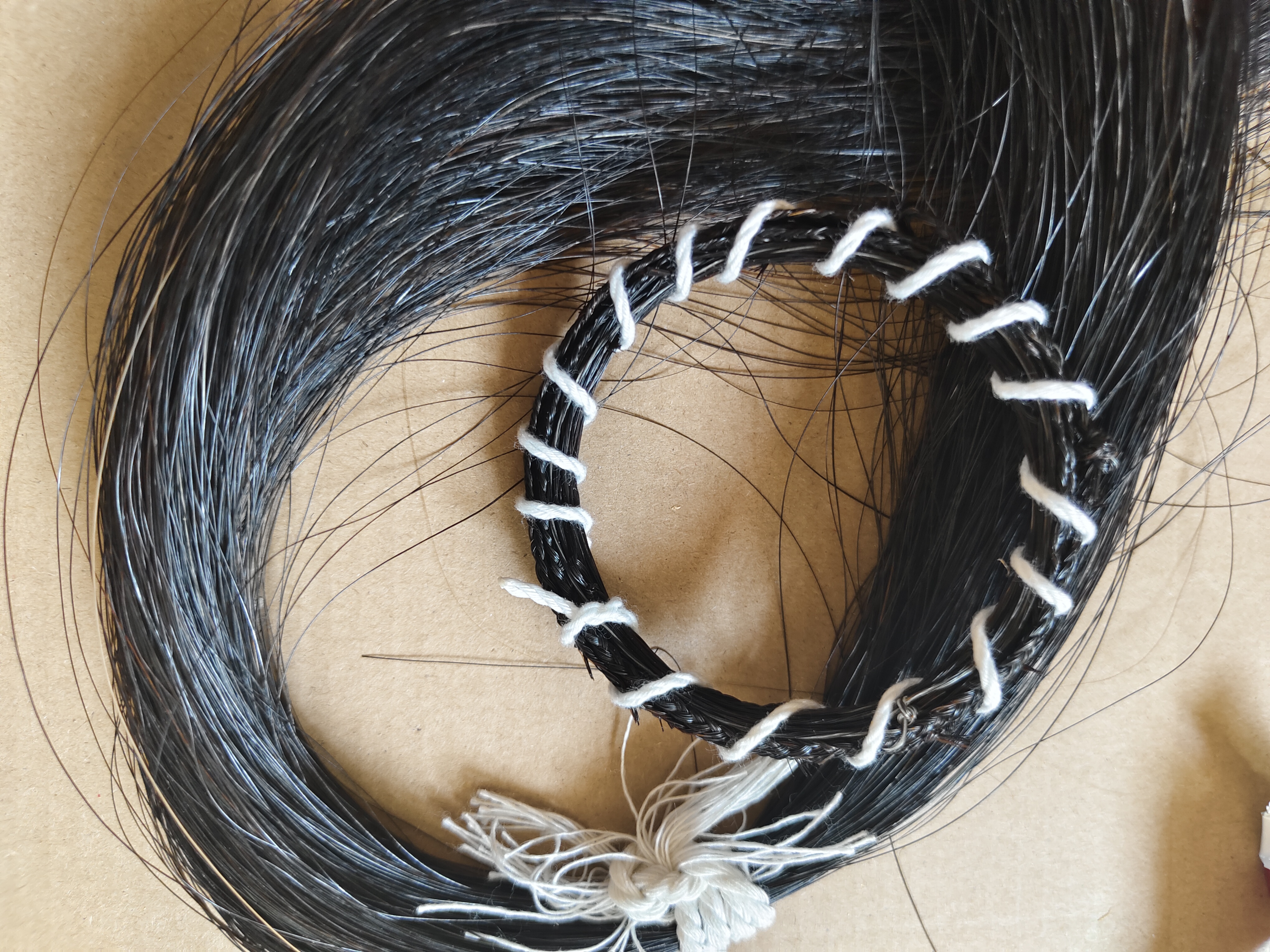 铜合金手链 新款百搭纯手工编织黑色马尾圈画每适用