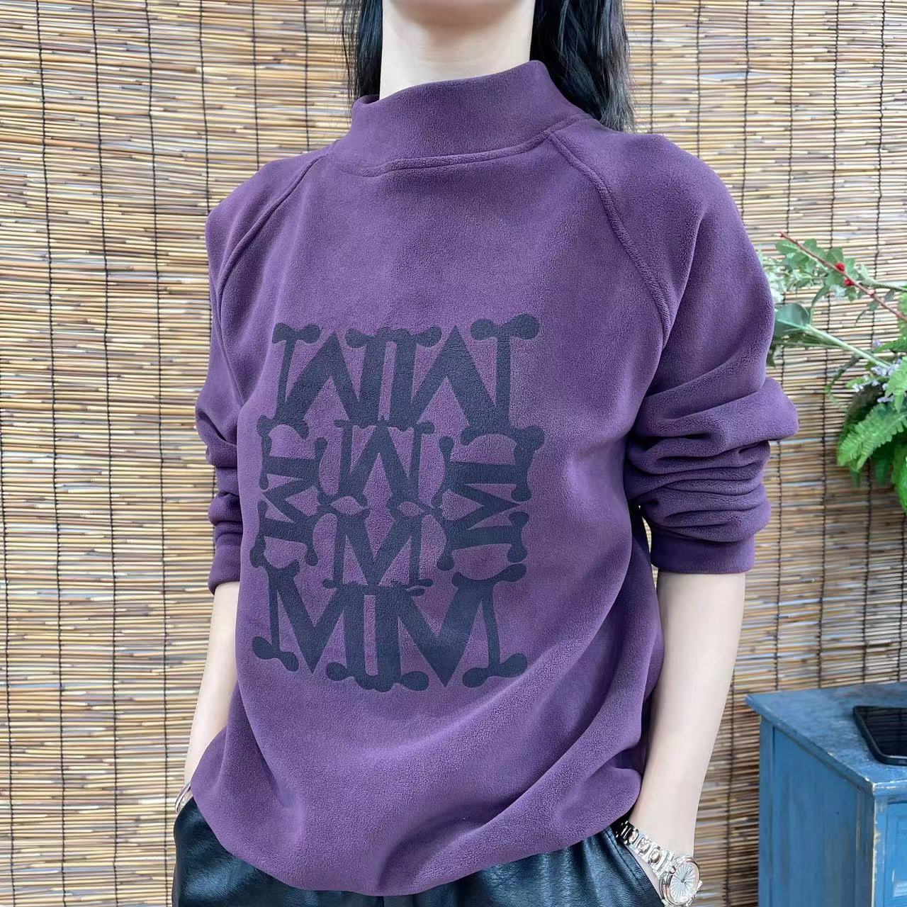 2843新款加绒加厚宽松显瘦时尚百搭休闲长袖卫衣女