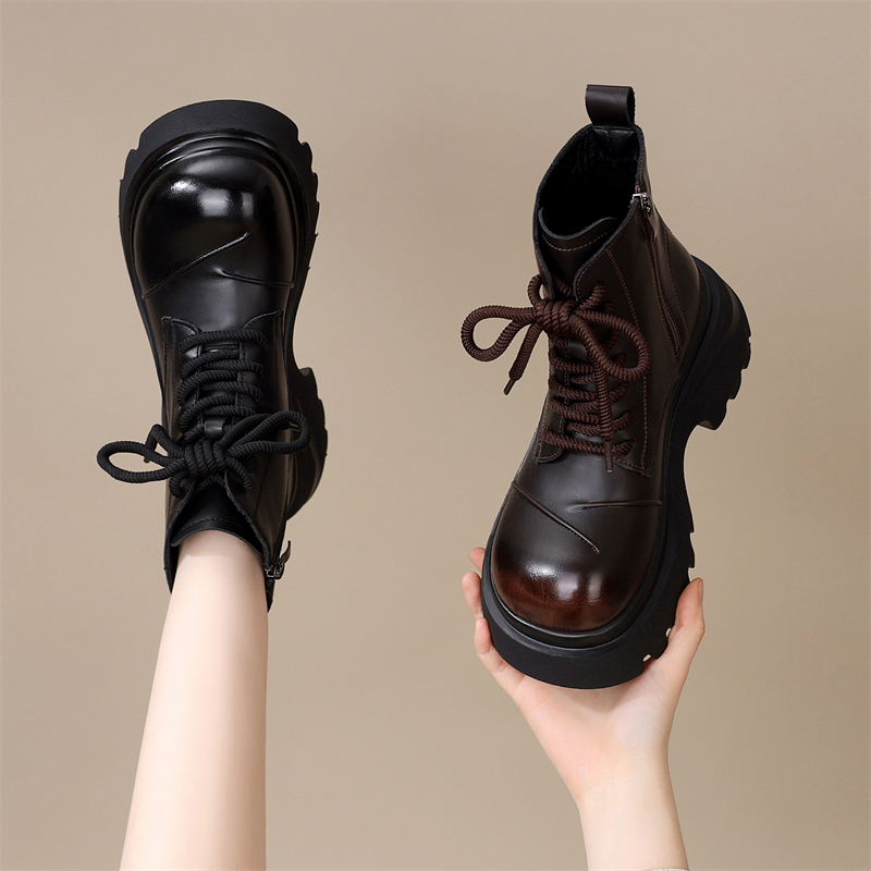 厚底马丁靴女2025年秋冬新款英伦风网红爆款时尚靴子百搭显瘦短靴