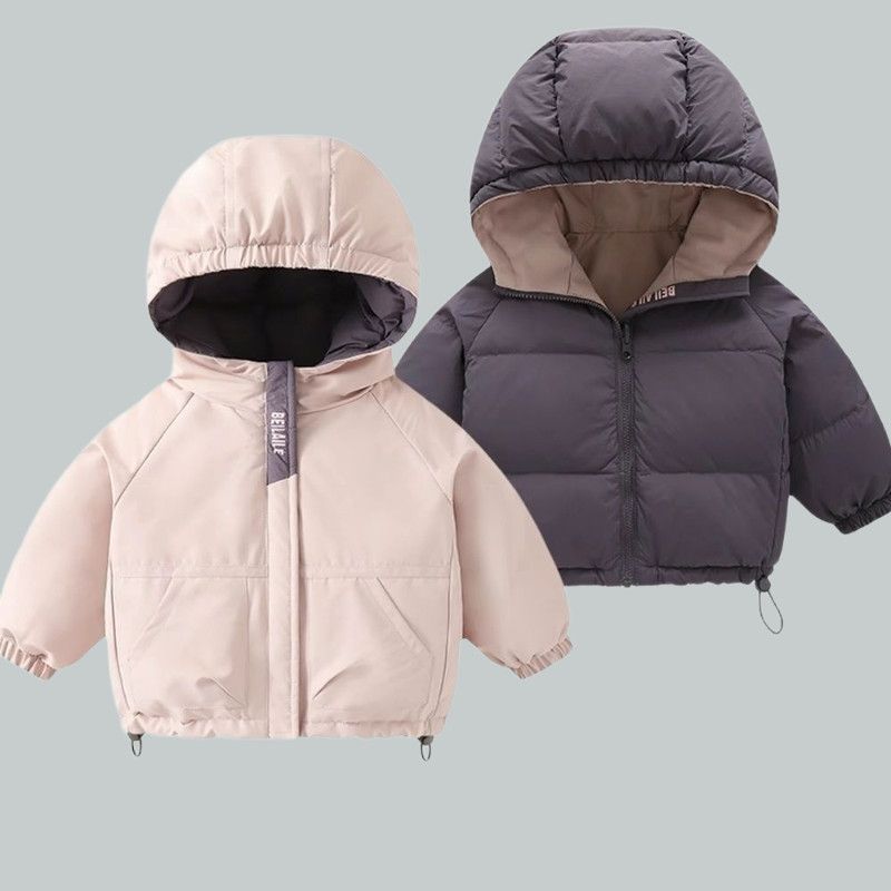 双面棉服儿童2025冬装新款棉衣女童洋气男童棉袄加厚外套保暖上衣