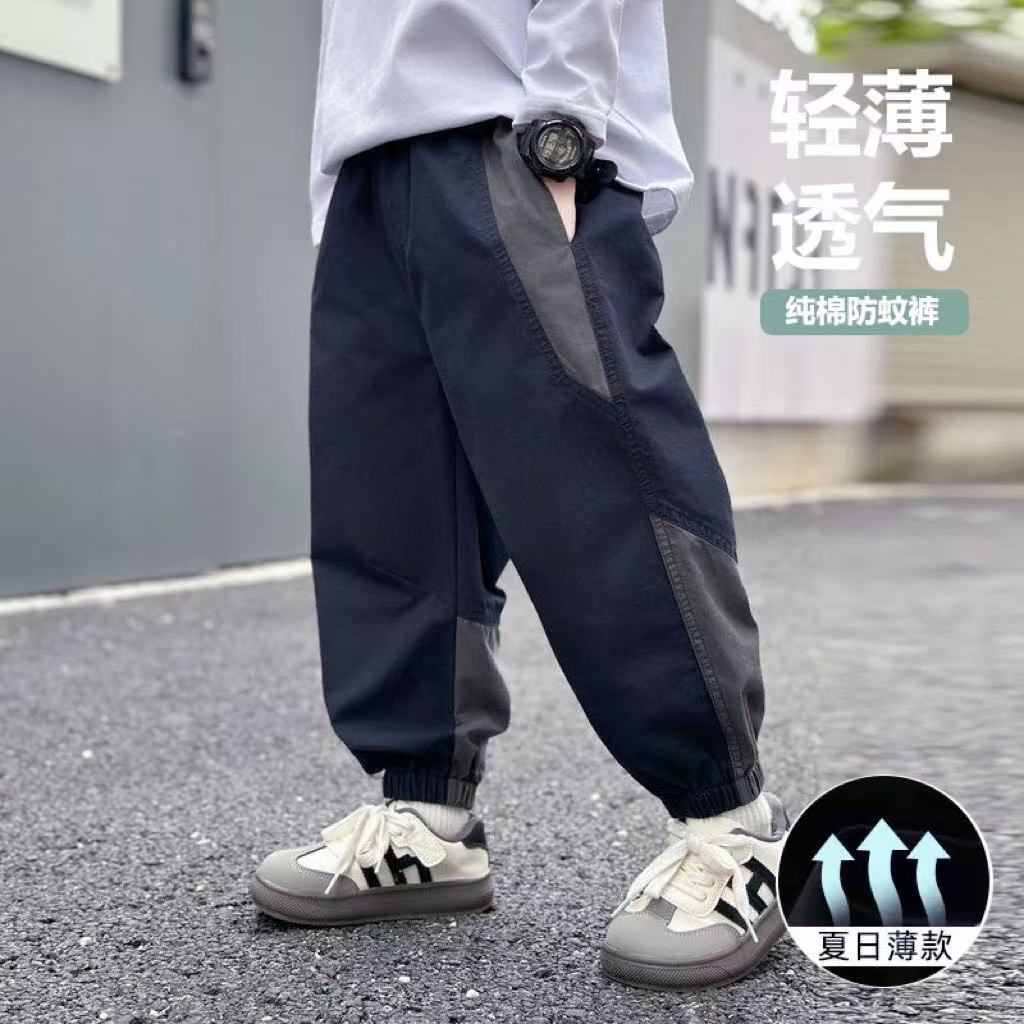 【透气纯棉防蚊裤】男童夏季工装防蚊裤新款束脚裤儿童装帅气裤
