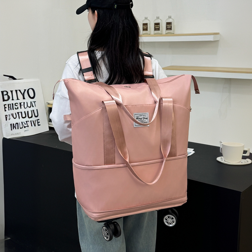 浦乐飞2025新款短途可拆卸万向轮旅行包大容量手提轻便时尚行李包