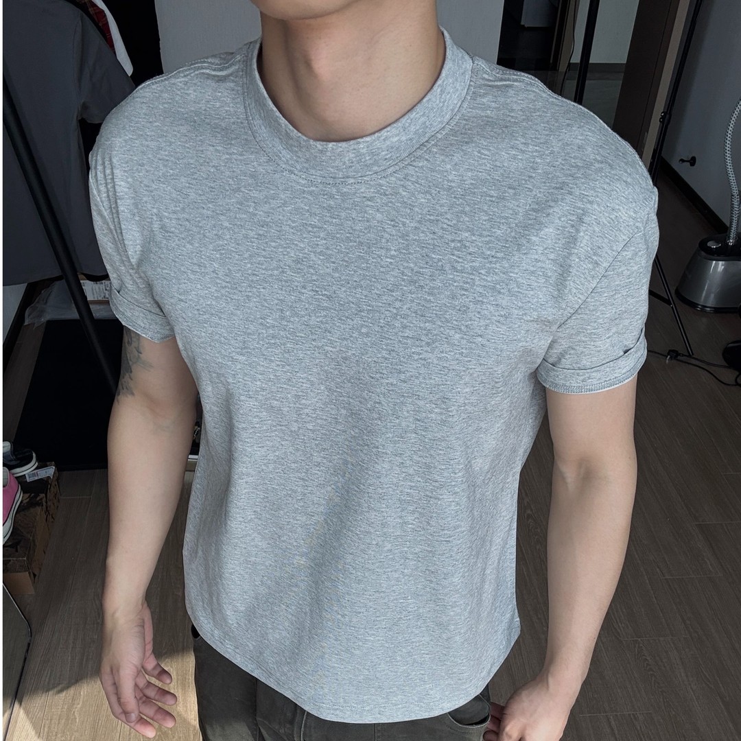 INALL打底Tboxy速干穿搭健身凉正肩纯色健身美式短袖男短袖t恤T恤