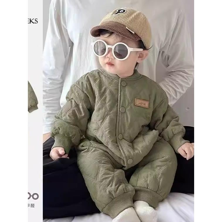 秋冬款开裆连体衣婴儿薄连体衣3-18月春秋冬季洋气薄款婴儿连体衣