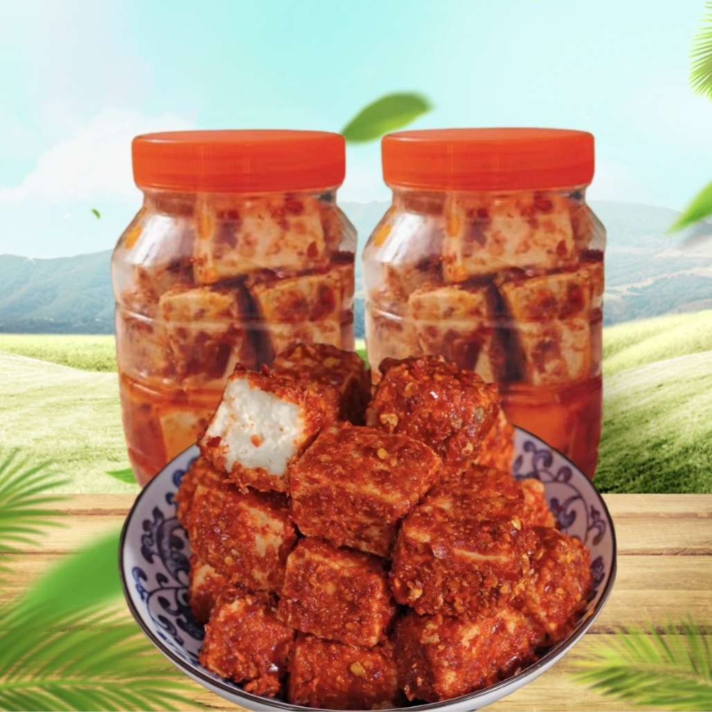 香油腐乳河南信阳新县海燕特产乡村纯手工豆腐乳古老方法制作夫妻
