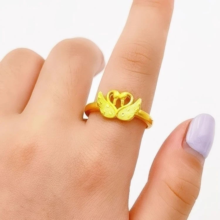 铜合金戒指 KS3023Nurluk 义乌一手发货金色原创设计欧美扣头欧若