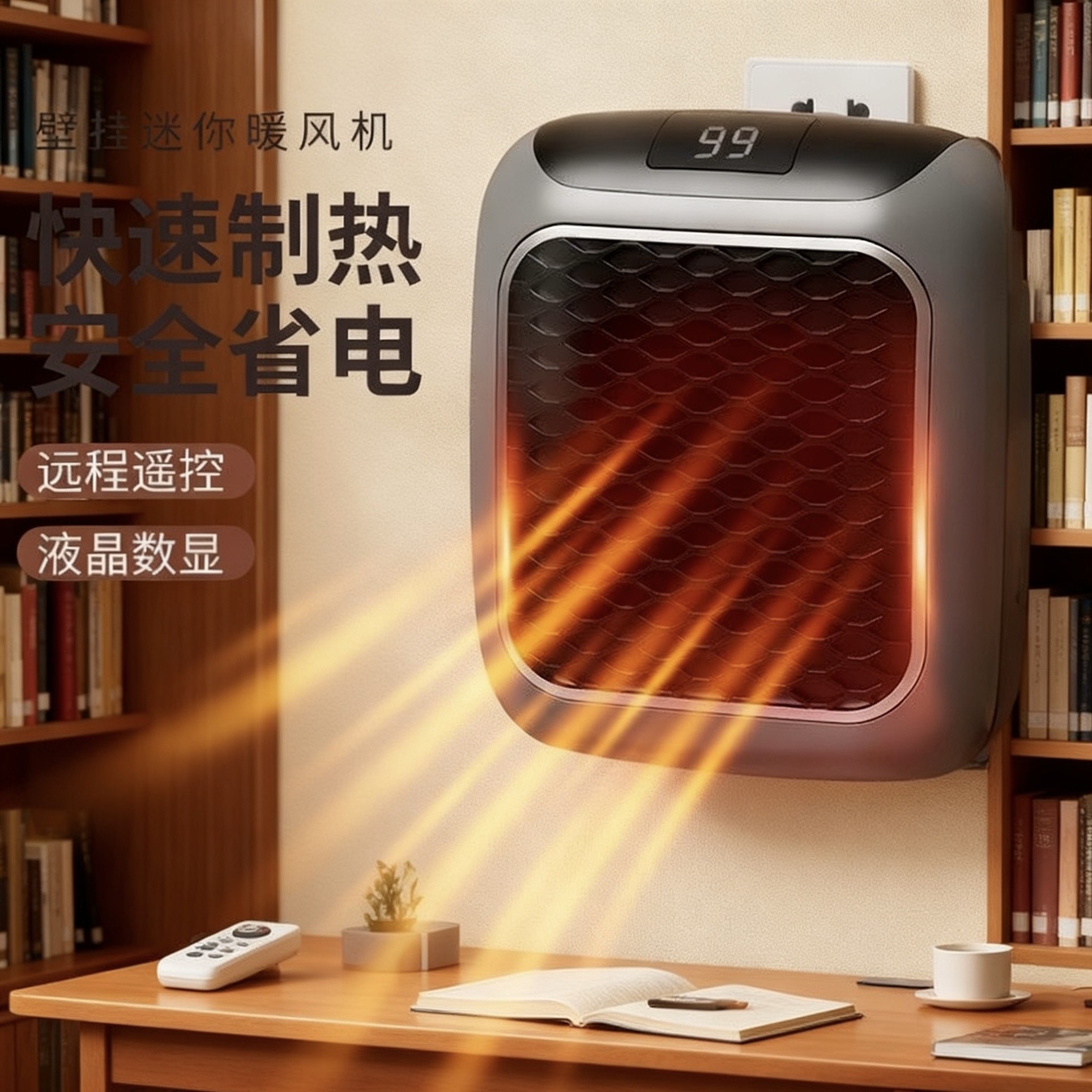 桌面暖风机家用小型取暖器小太阳宿舍暖手脚冬天神器办公室热风机