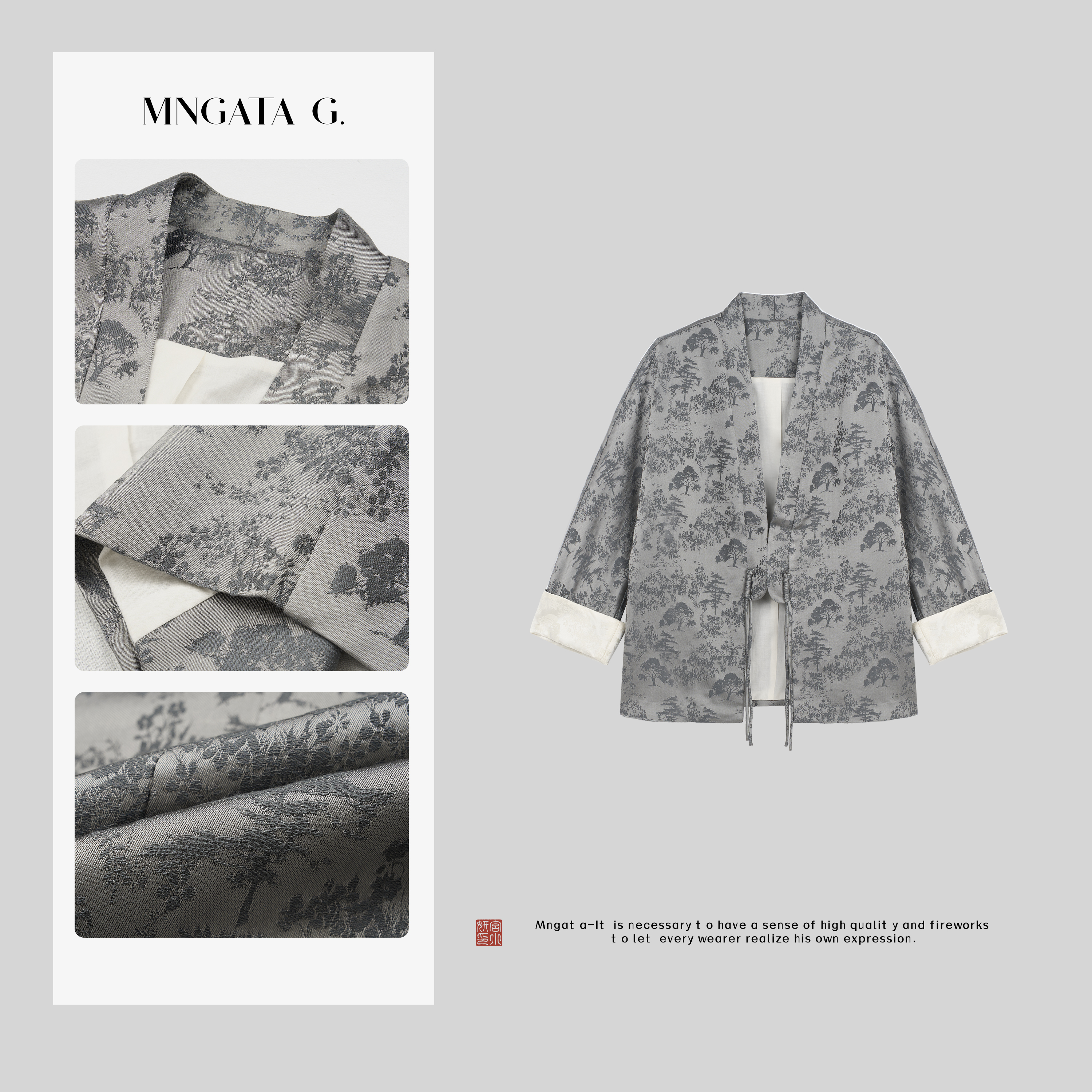 MNGATA G.宫小妍【山暮云灰】早秋新中式国风古韵绵羊毛外套Y030004