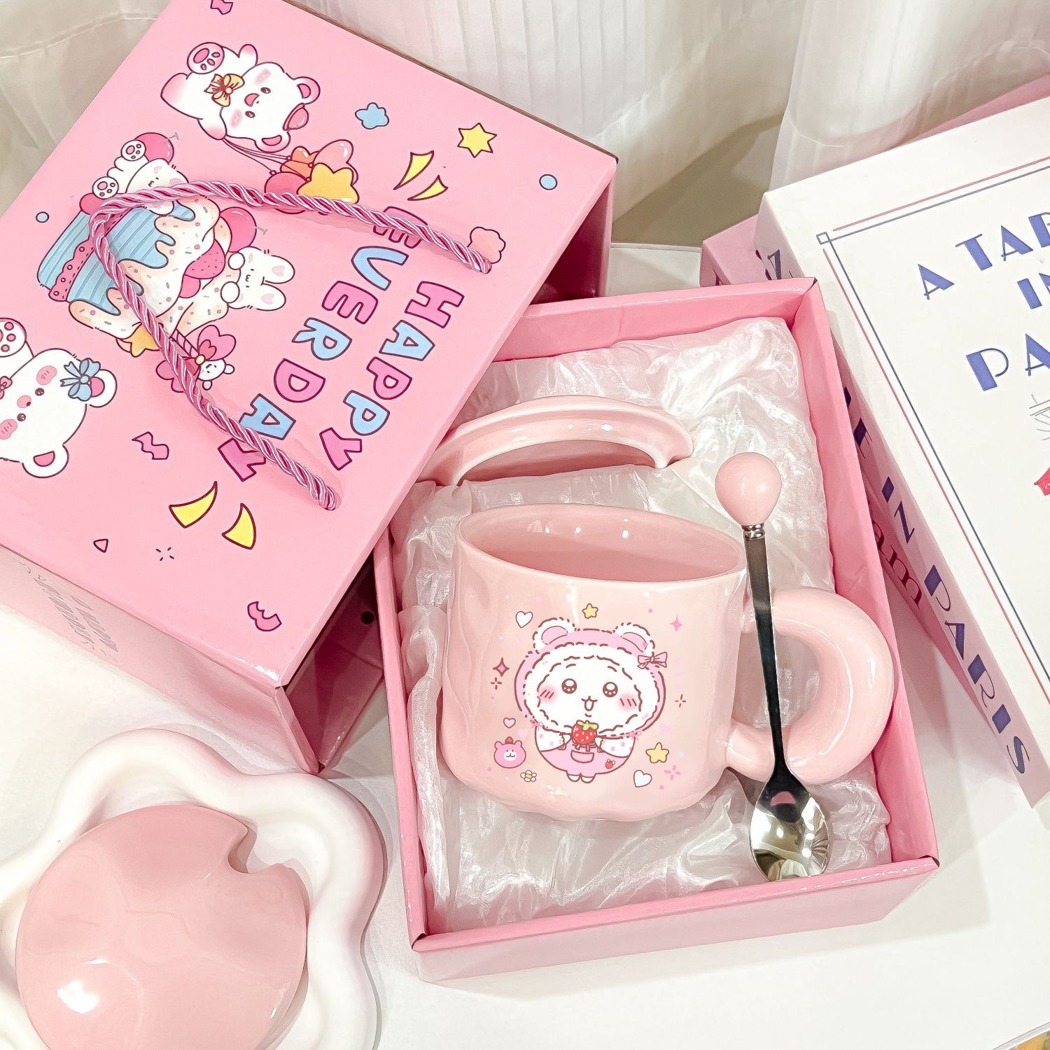 少女心网红吉伊卡哇水杯带盖勺生日礼物送闺蜜女生朋友姐姐