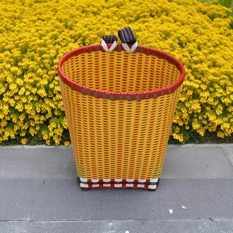 背篓双肩塑料手工藤编织品彩色成人买菜采摘水果茶叶舞蹈道具四川