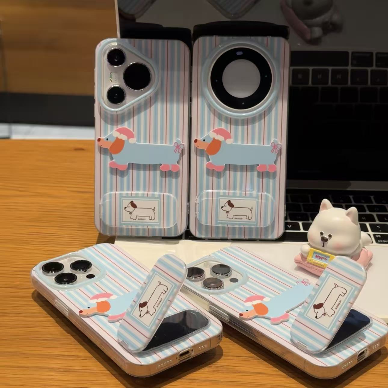 奥菲顿贴片条纹狗支架适用iPhone17/16大孔手机壳华为vivoppo小米