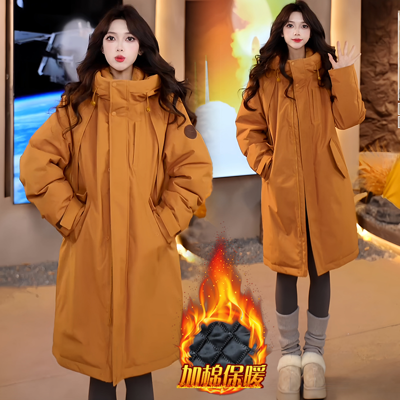 时尚拼接羽绒派克棉服外套女装2025新款网红爆款加厚保暖休闲上衣