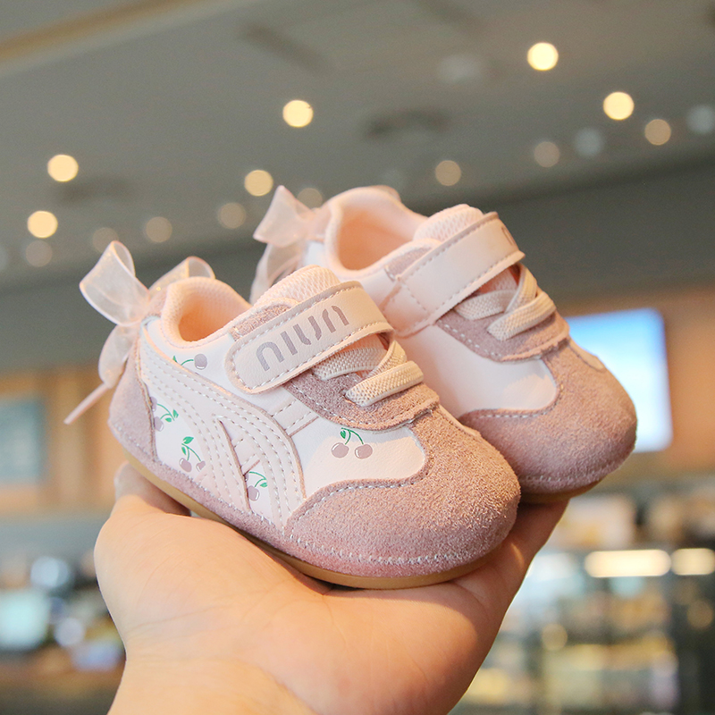 秋新款宝学步公主鞋软底防滑透气0-2岁女宝宝蝴蝶结休闲鞋