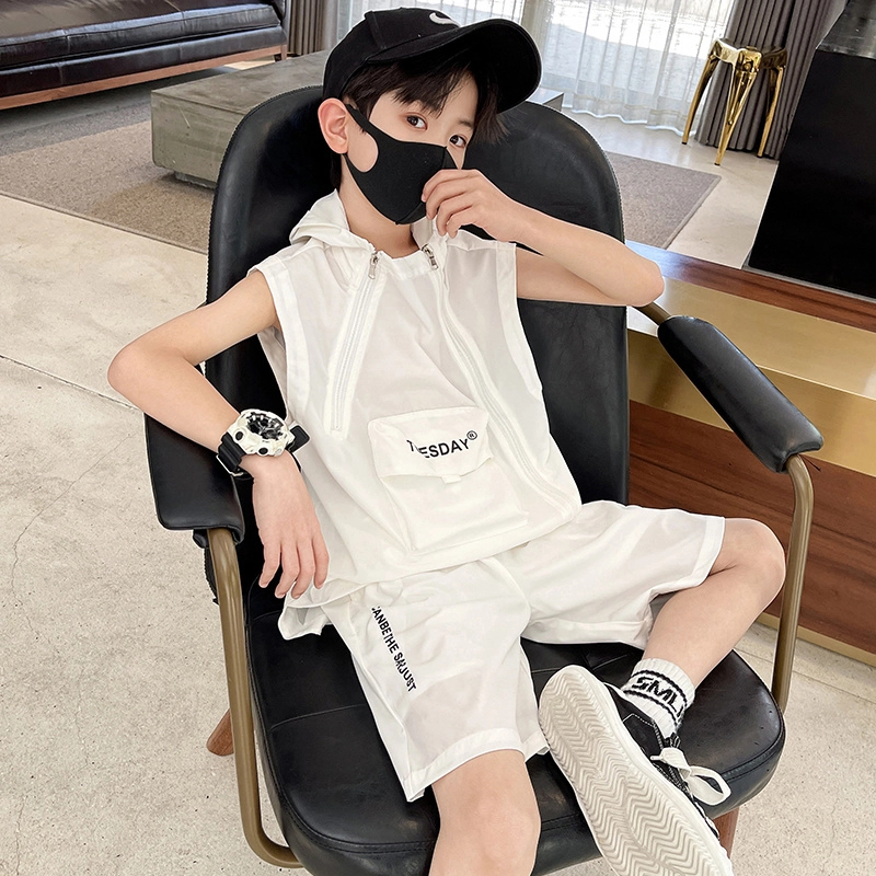 童装男童夏装套装2025新款夏款儿童运动男孩酷帅中大童夏季无袖潮