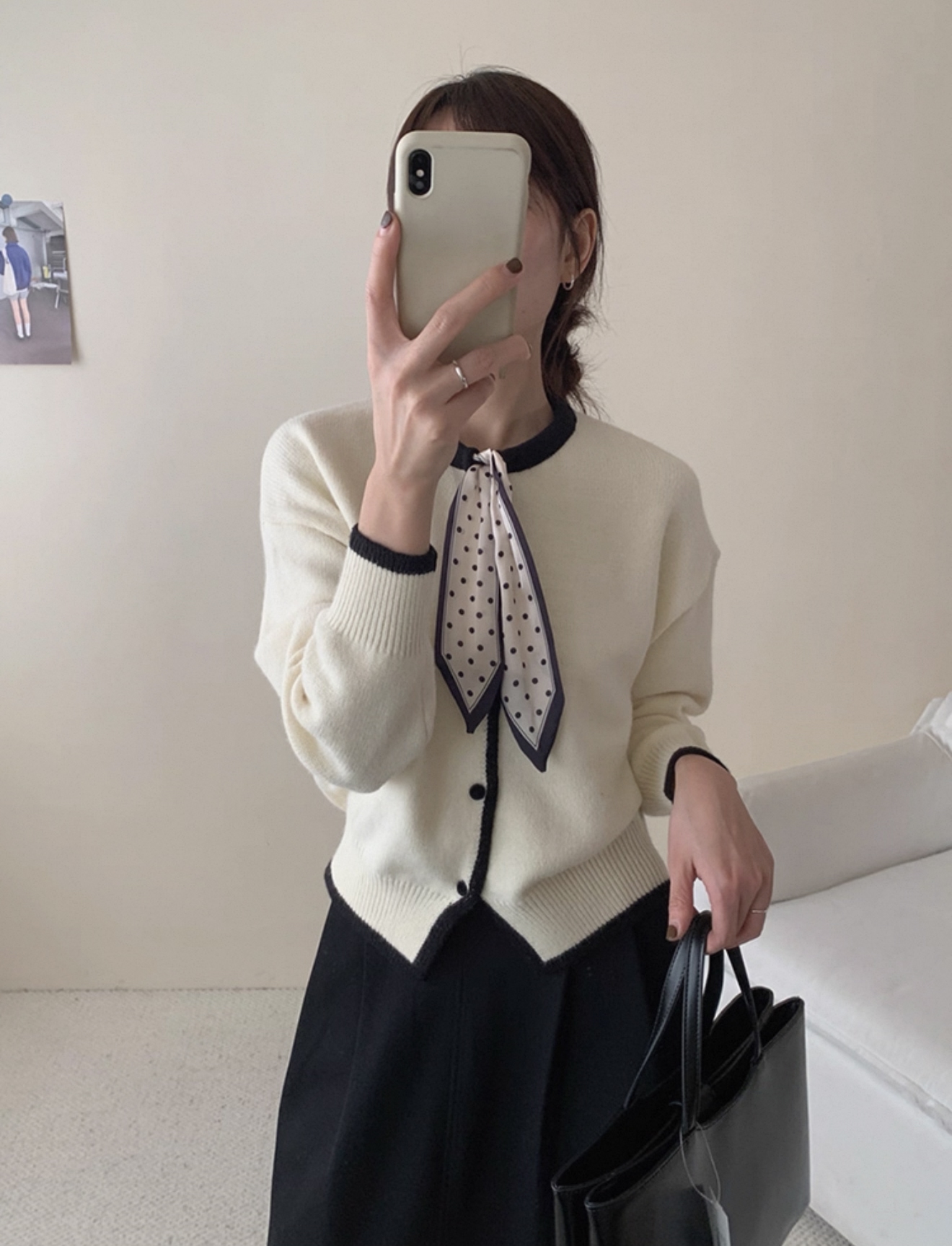 长袖针织少女风冬季圆领毛针织衫春秋小香风百搭气质毛衣短款秋冬