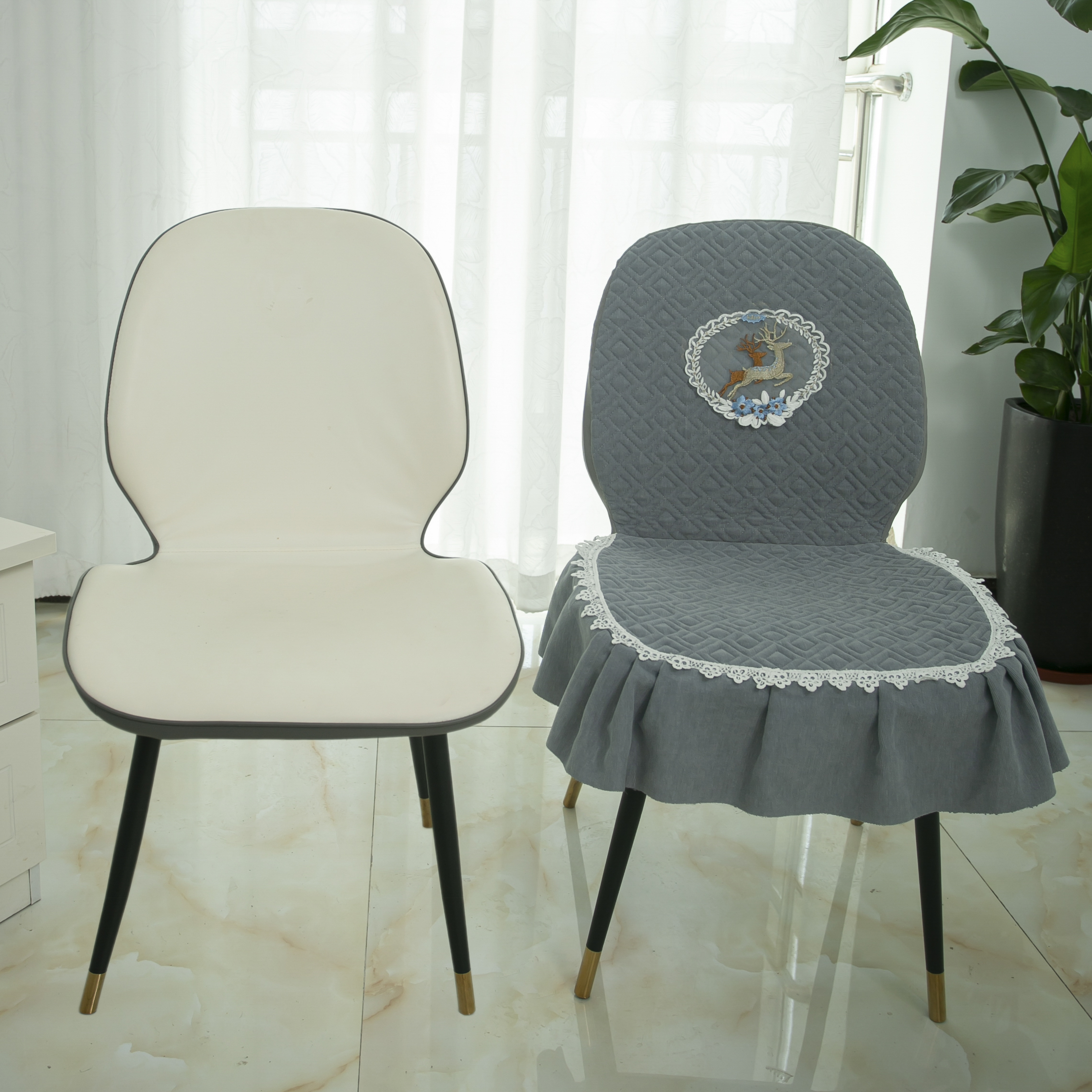 北欧风格防滑椅子套罩通用餐椅椅套轻奢简约家用坐垫