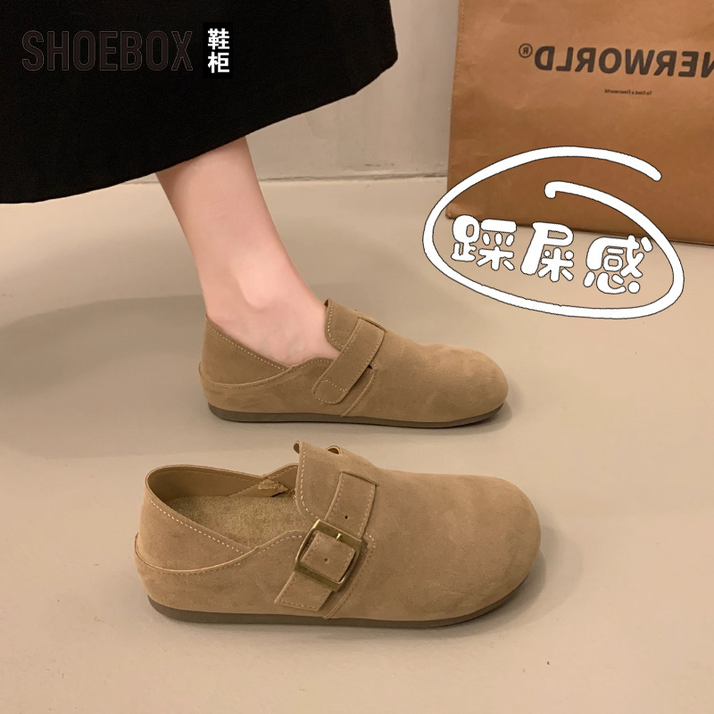 SHOEBOX鞋柜两穿软底勃肯鞋女2025新款秋季一脚蹬勃肯单鞋女款