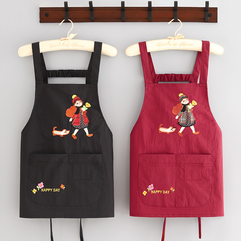 防泼水围裙厨房家用时尚2025新款韩版做饭围腰餐饮工作服定制logo