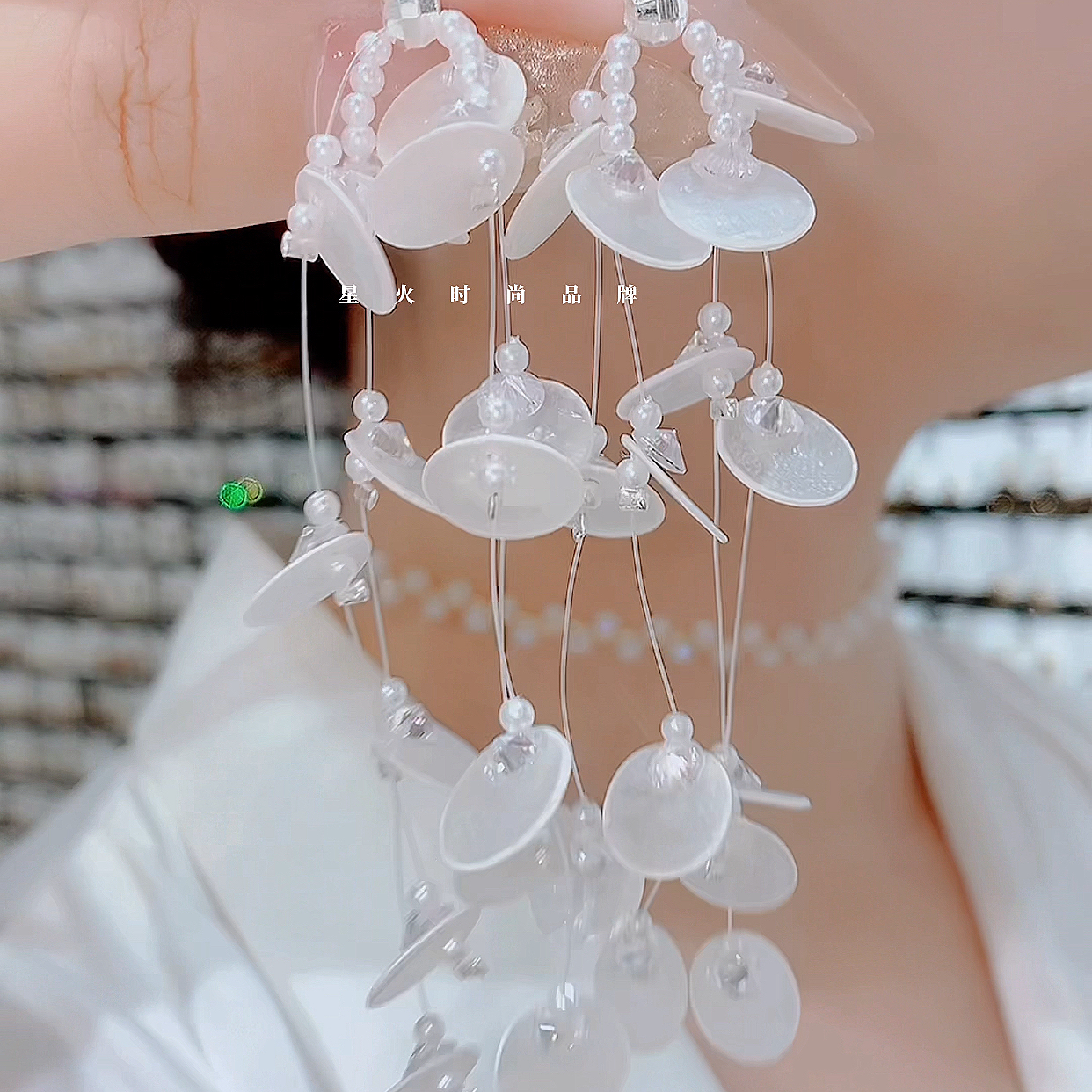 铜合金亚克力耳饰 478-温柔S925银针甜美灵动温柔时尚精致耳环