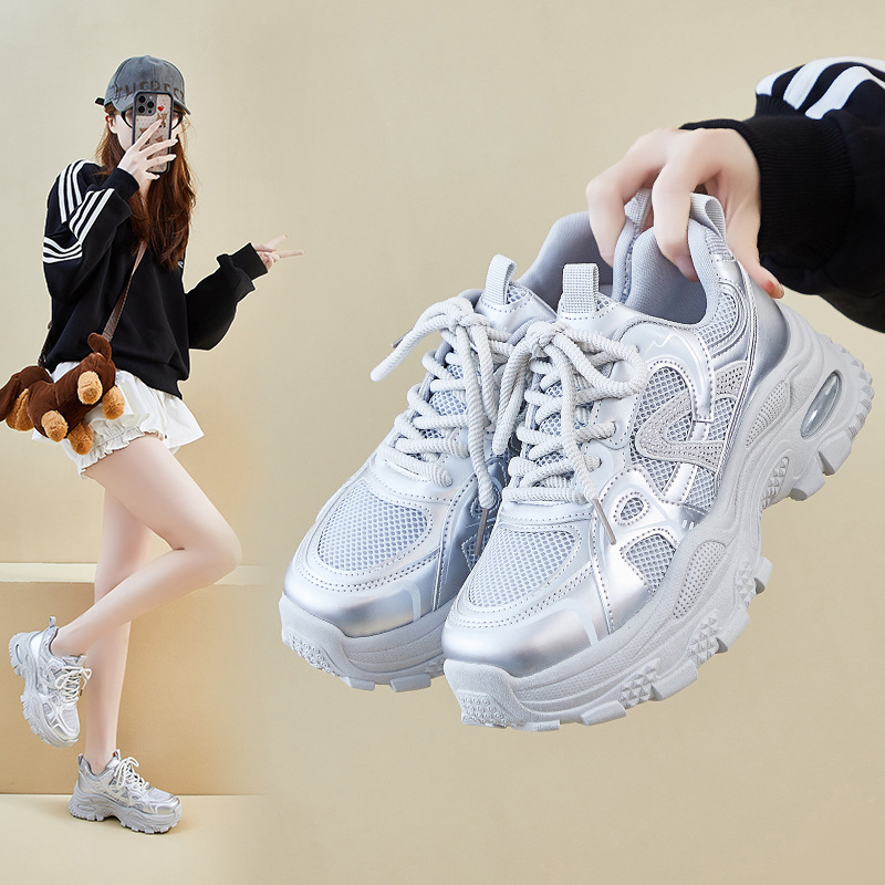 【万达撤柜】ins韩版新款老爹鞋女2025秋季学生跑步运动厚底增适用