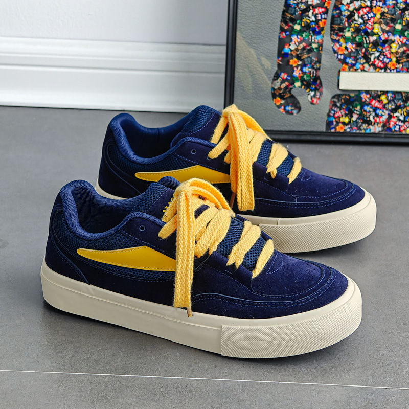 高街秋冬学院风休闲情侣板鞋鞋子男士厚底运动开车鞋潮流设计男鞋