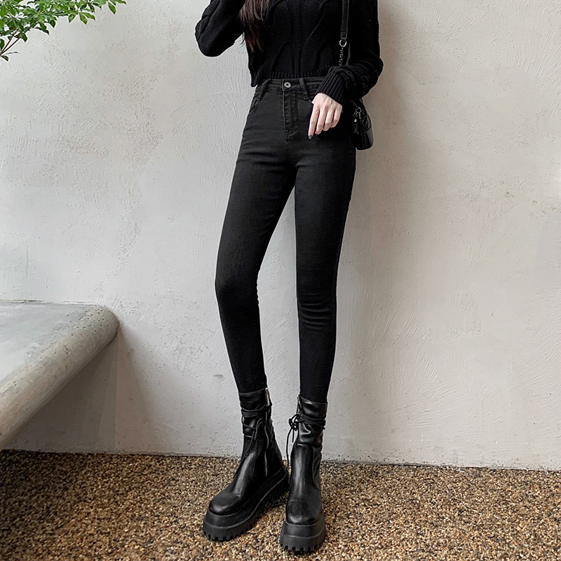高腰紧身裤牛仔裤休闲裤子小个子长裤牛仔裤百搭夏季女铅笔裤