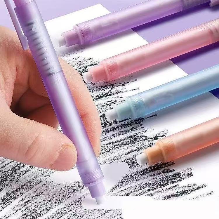 按动式橡皮干净笔型可换芯学生用铅笔可擦小学铅笔擦幼儿橡皮擦