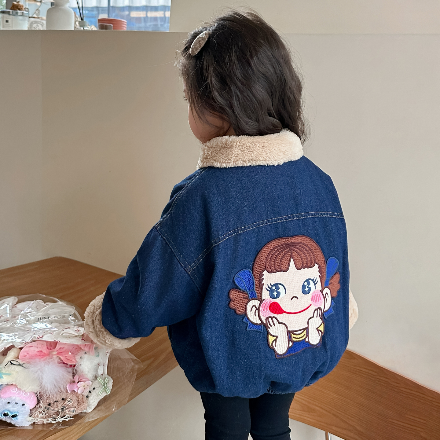女童加绒牛仔外套儿童秋冬装韩版洋气保暖女宝宝冬季加厚夹克上衣