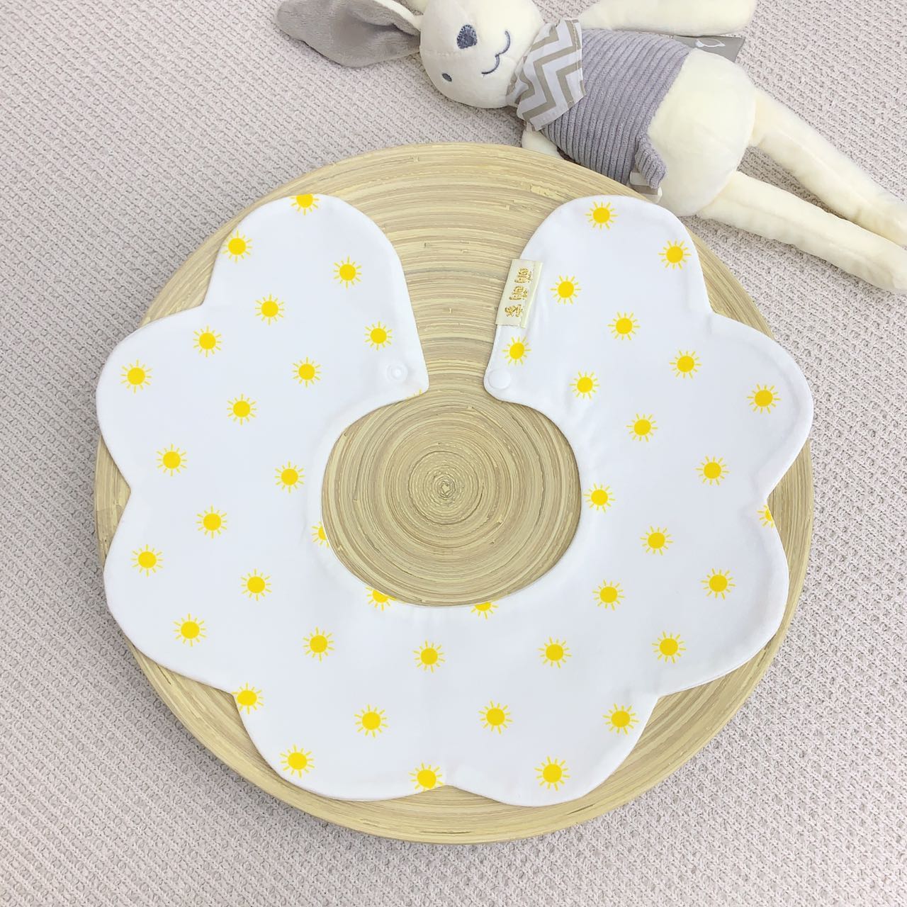 360可旋转婴儿纯棉围嘴校园淑女风小清新