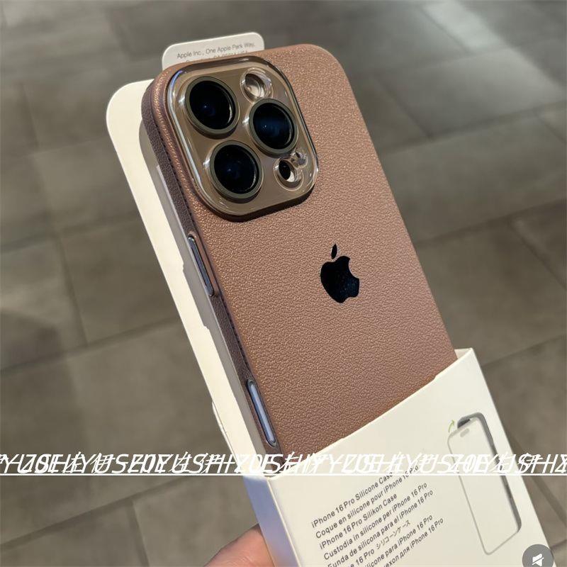 简约超薄硬壳荔枝纹手机壳14全包镜头适用iphone16promax/1513112