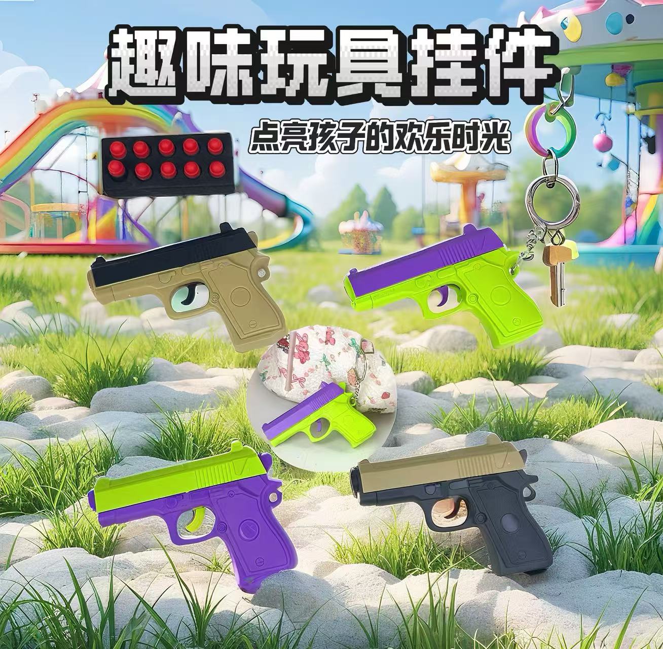 学生书包钥匙扣模型可弹射网红整蛊迷你萝卜系列男孩玩具