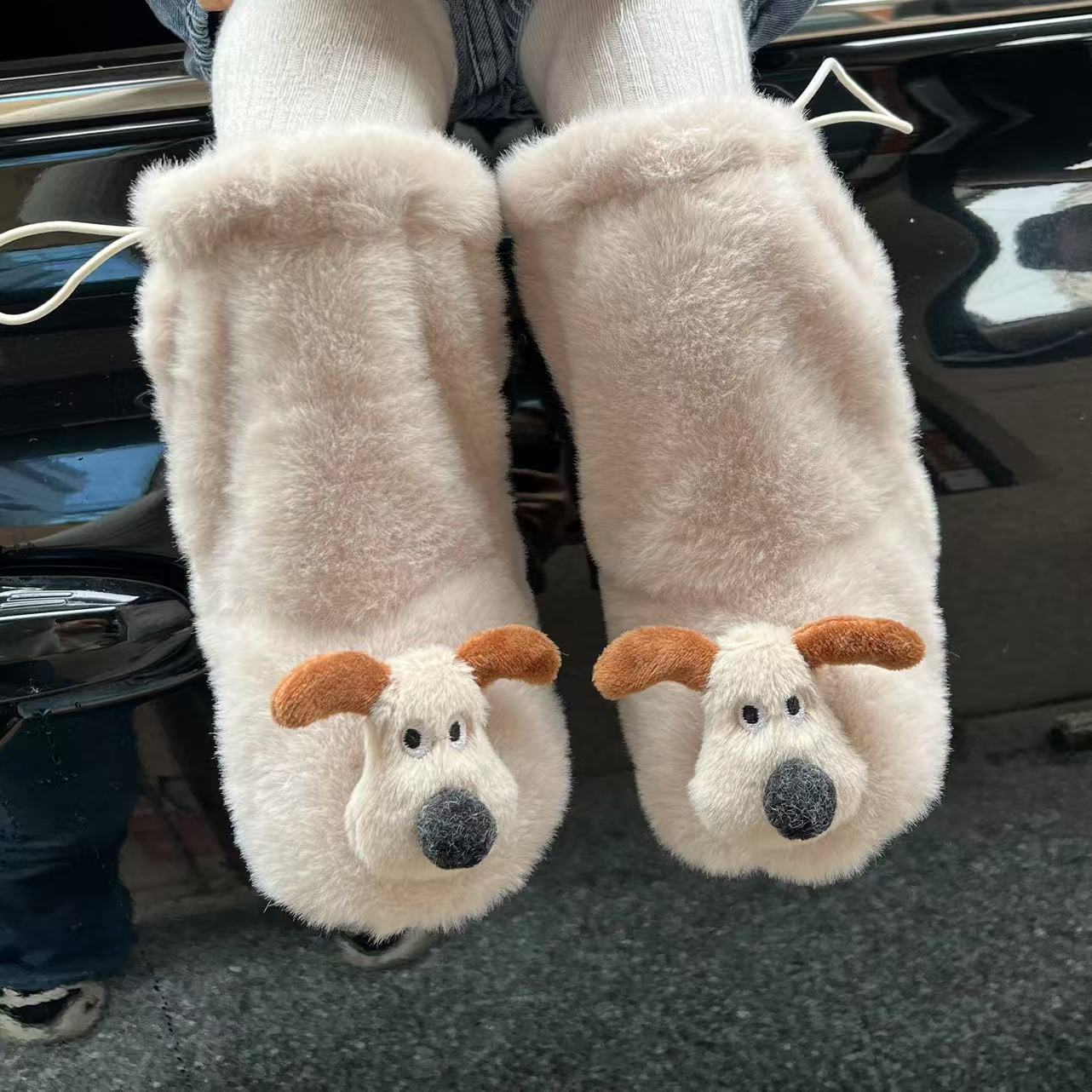 儿童袜子秋冬款宝宝毛绒鞋0-1岁婴儿加绒加厚男童女童鞋袜