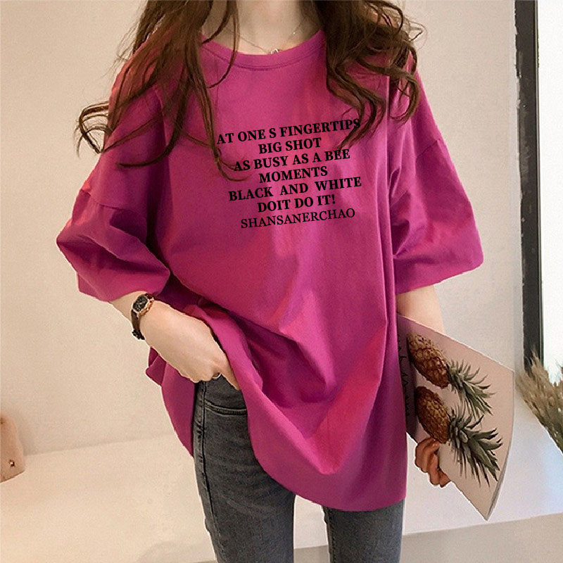 短袖t恤女中长款遮屁股欧货大版设计感洋气减龄休闲胖mm大码女装