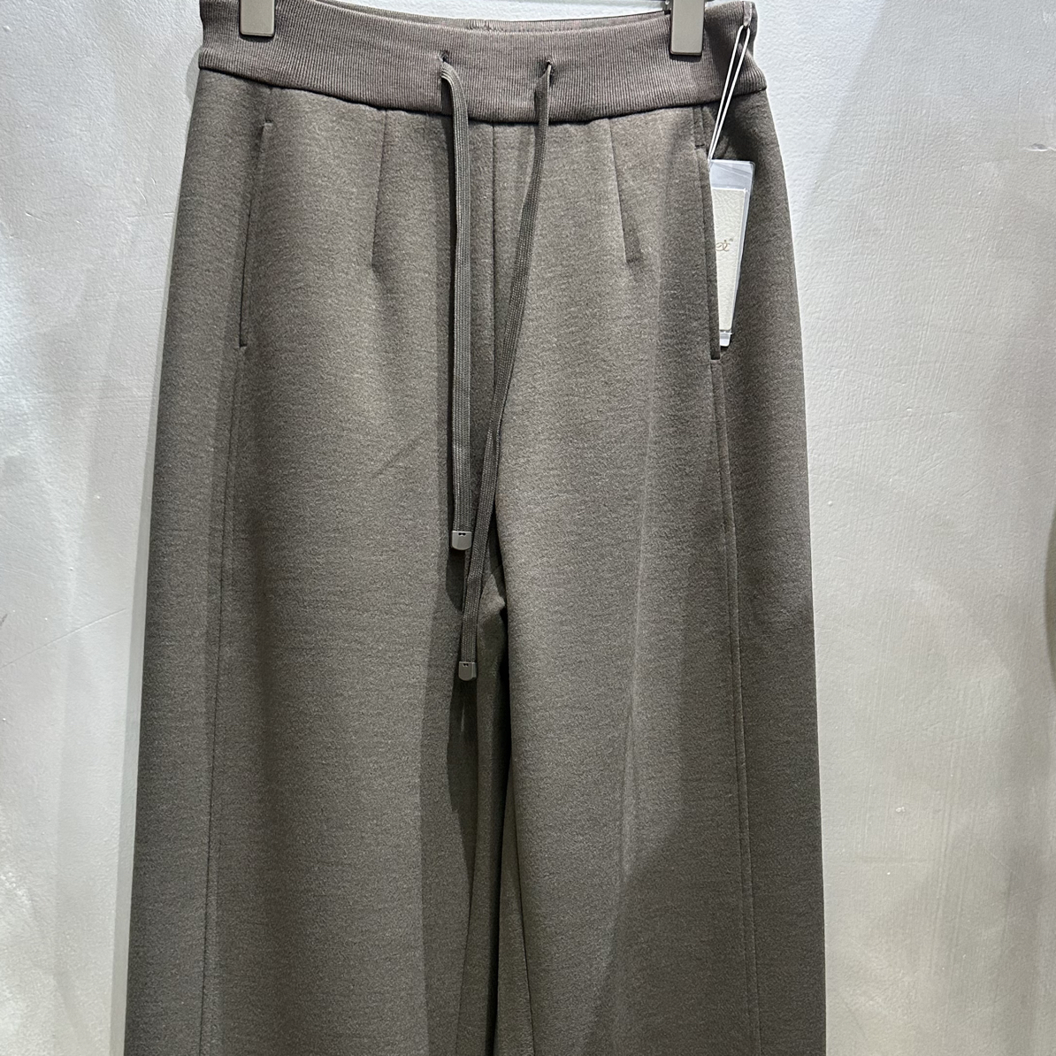 Lagang 绵混纺纯色抽绳休闲舒适秋季裤子