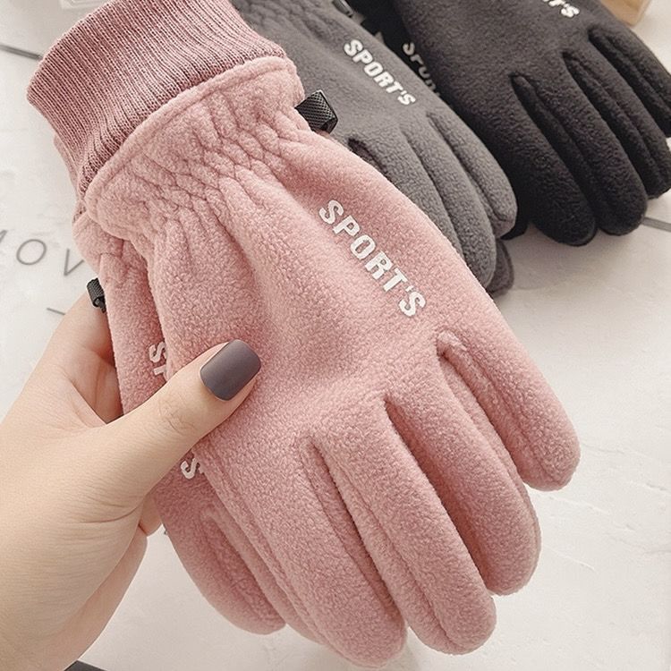 手套冬季男女骑行装备电动自行车户外春秋天防寒风加摇粒绒保暖LW