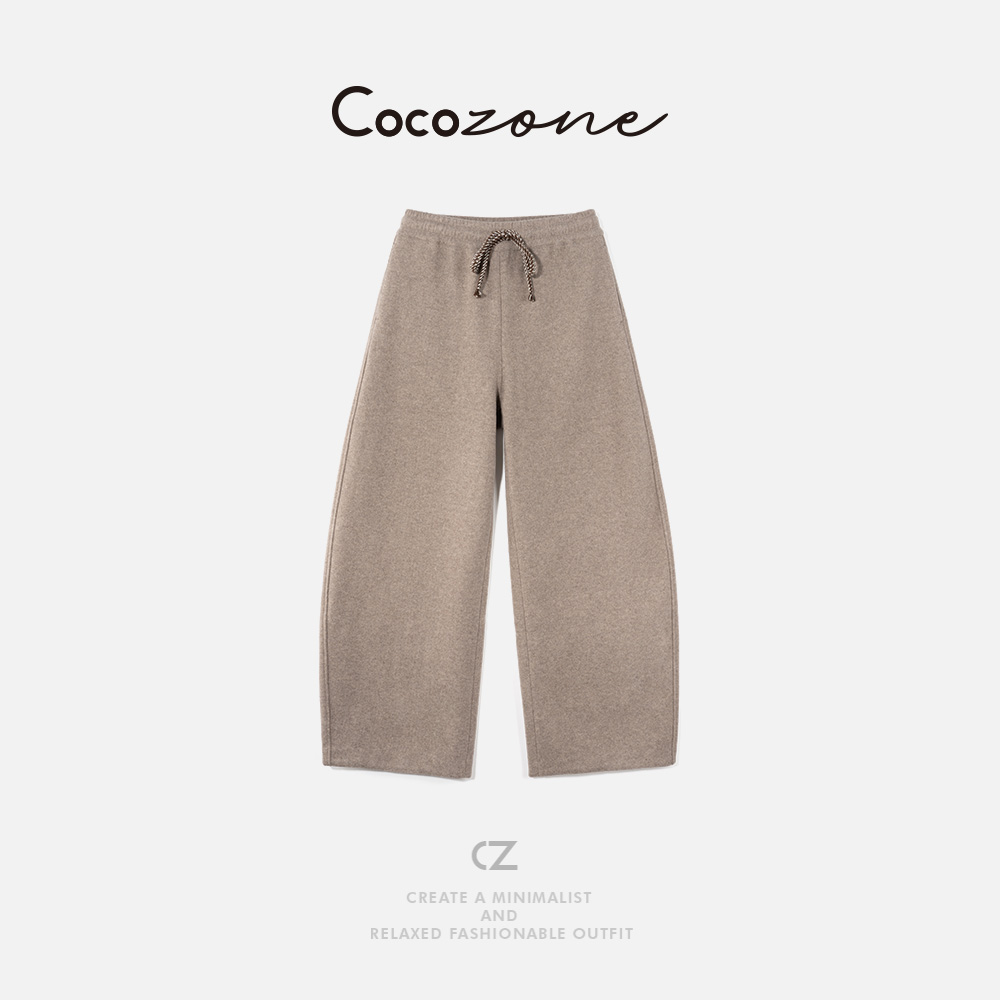 COCO ZONE 刘 一一 “奶茶裤”抽绳弯刀裤休闲裤 CD1A1649