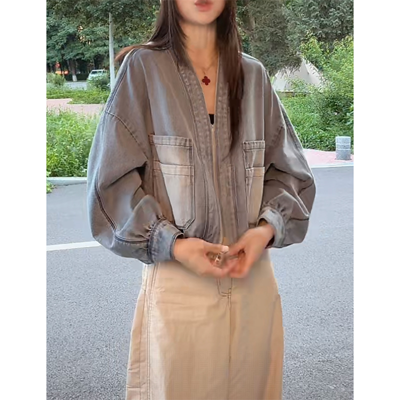 2026春秋新款百搭设计感上衣夹克外套高级感复古长袖女洋气显瘦潮