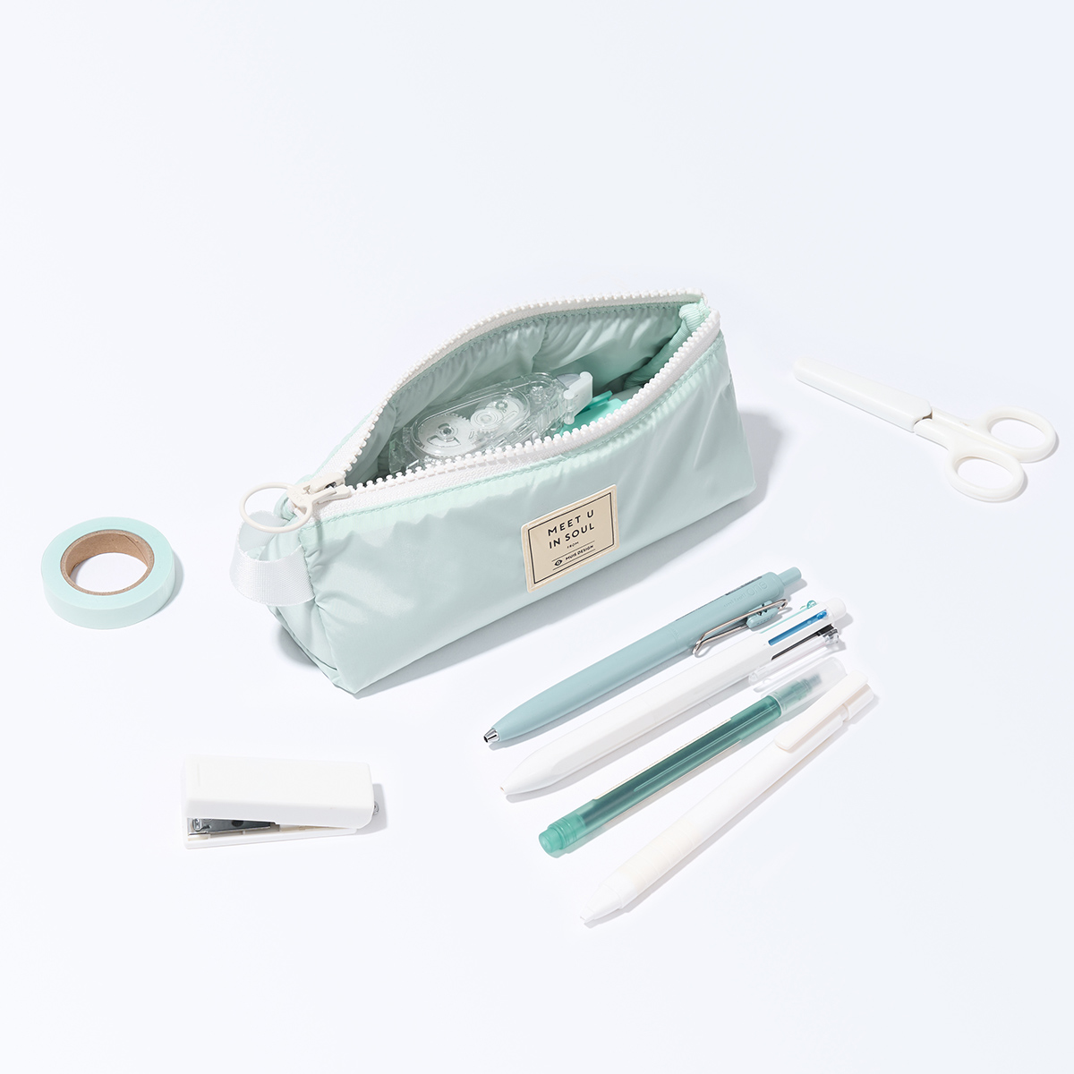 MUIS目意思网布夹层ins风初高中学生盐系男女生大容量三角形笔袋