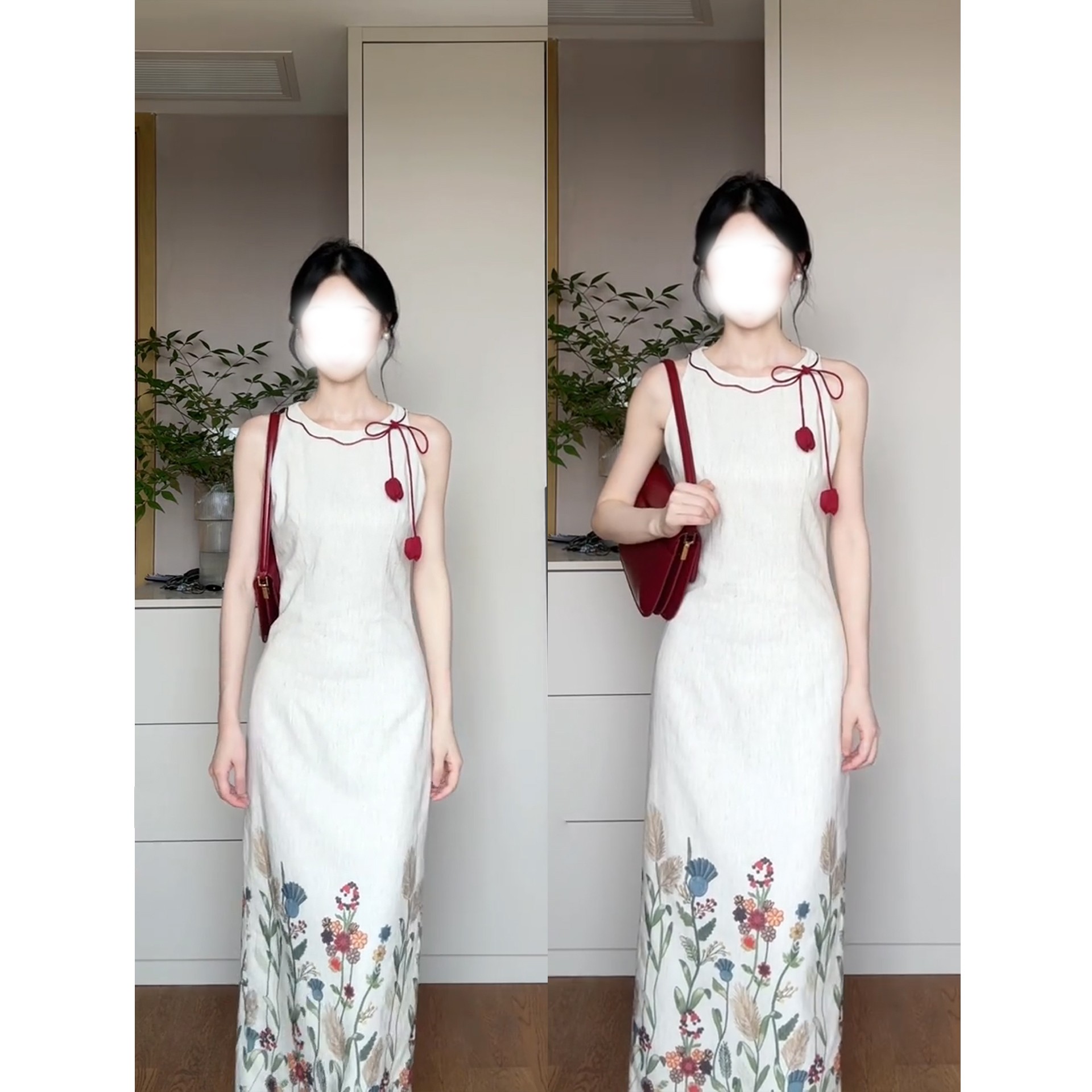 MARIE.COCO新中式气质高级感印花修身显瘦旗袍连衣裙夏季国风长裙