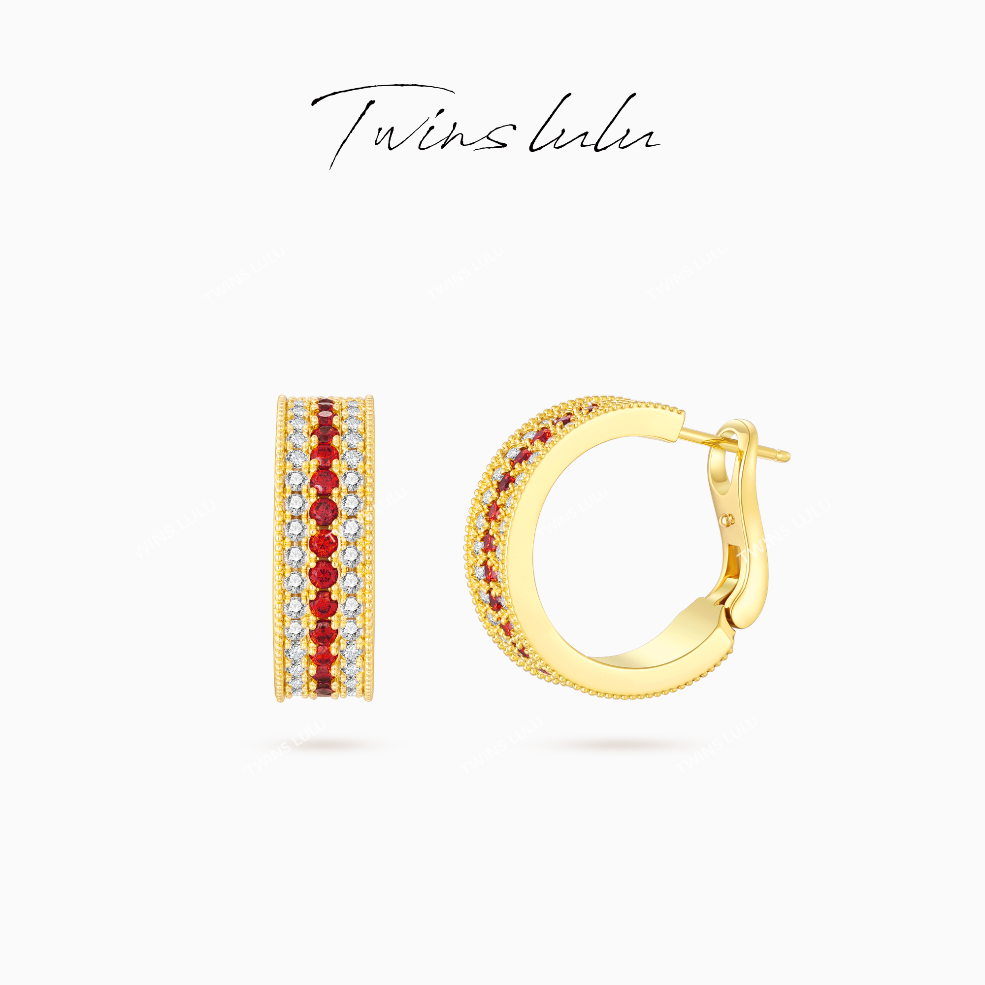 TWINS LULU 流光风 秋上新 精致时尚百搭路路通耳环TSL2930