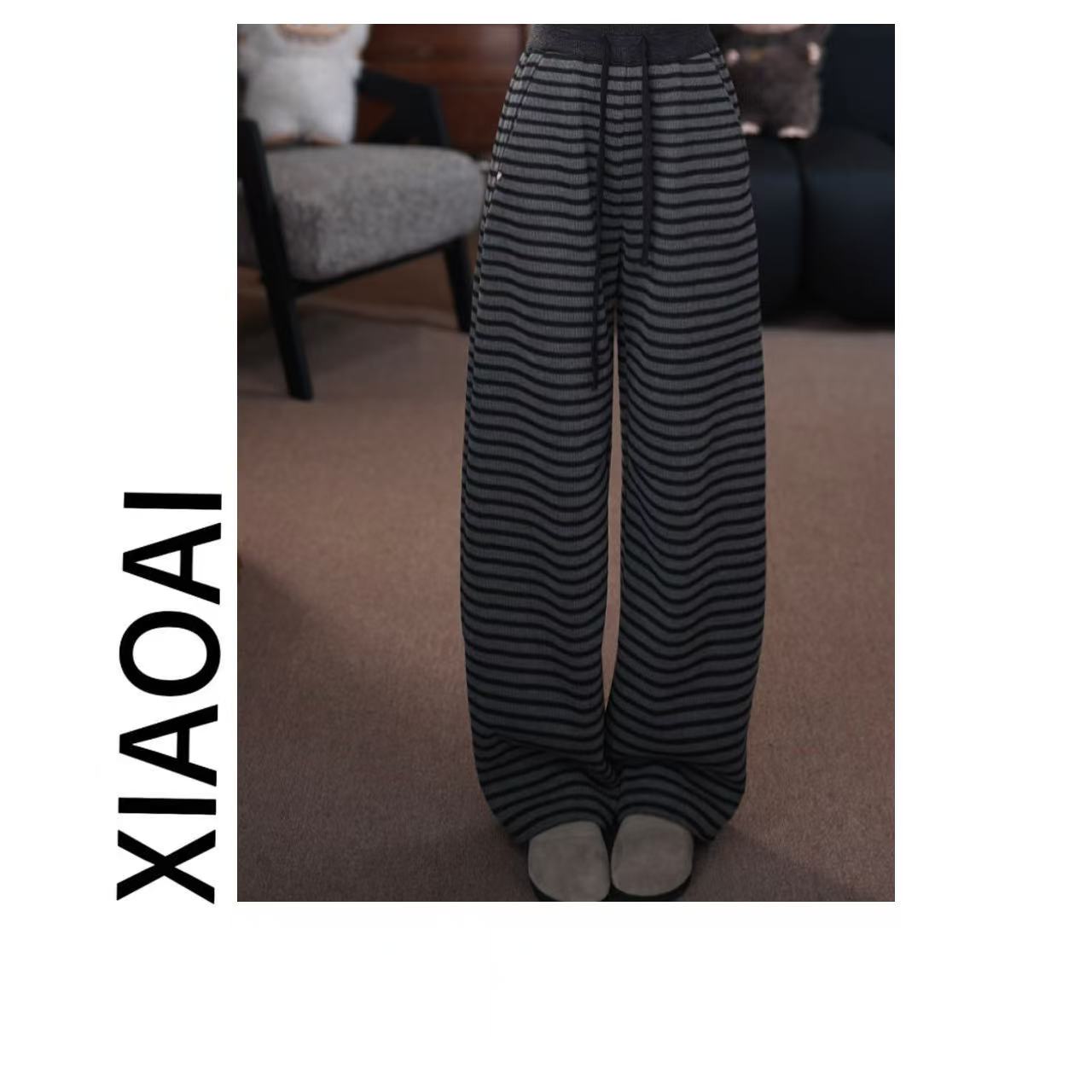 XIAOAI  加厚加绒款条纹休闲裤2025秋冬季BN25811