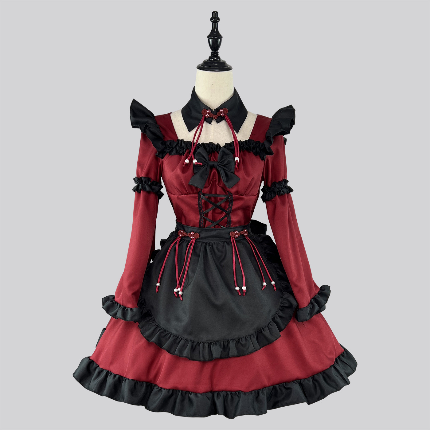 万圣节中国风哥特小恶魔洛丽塔裙子女仆装连衣裙动漫COS服演出服
