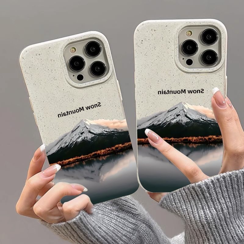 雪山平面适用16PROMAX手机壳iPhone15新款14/13/12/11软