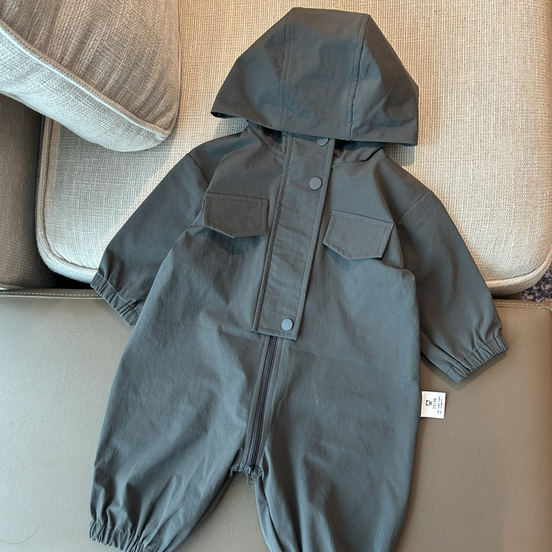 【工装冲锋哈衣 小洛妈咪】工装冲锋哈衣儿童小童女童连体衣服H1