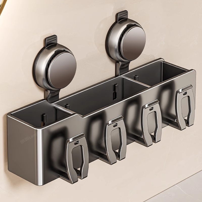 吸盘牙刷置物架电动牙刷架子卫生间壁挂式免打孔漱口杯牙刷挂架子